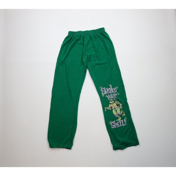Vintage 90s Mens Small Distressed Teenage Mutant Ninja Turtles Sweatpants Green - Picture 1 of 15